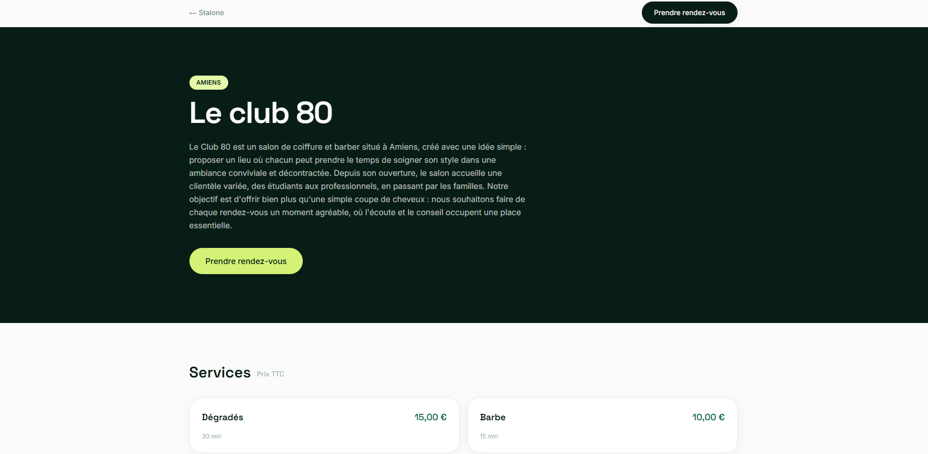 Professional page